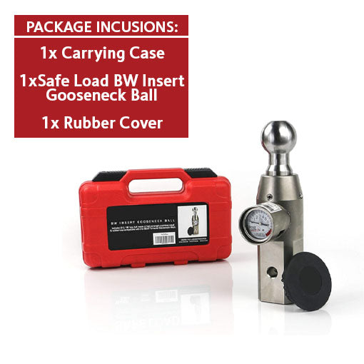 Gooseneck Hitch Insert Ball with Built-in Tongue Weight Gauge