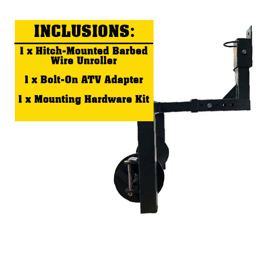 Hitch-mounted Barb Wire Unroller