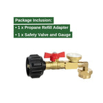 Propane Refill Adapter with Valve and Gauge