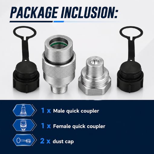 3/8" 10,000 PSI High Pressure Hydraulic Quick Coupler Set