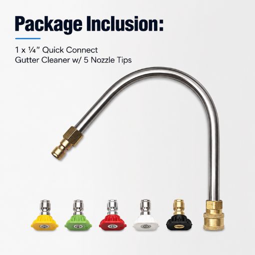 1/4 Quick Connect Gutter Cleaner w/ 5 Nozzle Tips