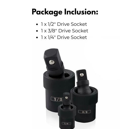 Universal Joint Swivel Socket Adapter (Set of 3)
