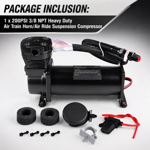 200PSI 3/8 NPT Heavy Duty Air Train Horn/Air Ride Suspension Compressor