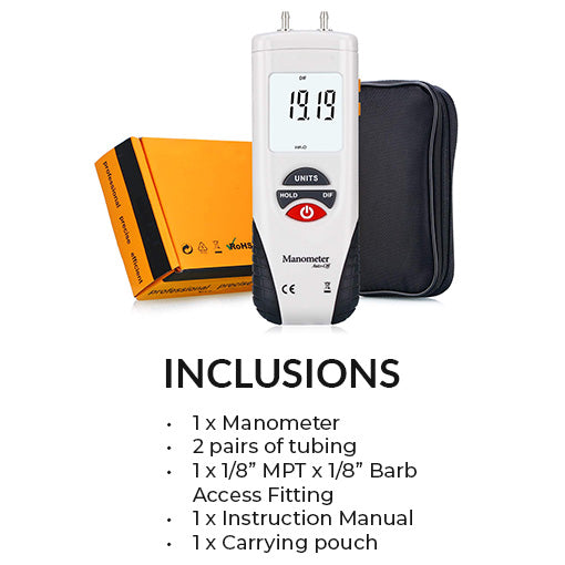 HVAC Digital Manometer Gas Pressure Tester