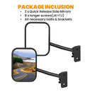 Quick Release Side Mirrors for TJ, JK, JKU-8