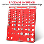 Wall-Mountable Bolt and Nut Identifier Gauge