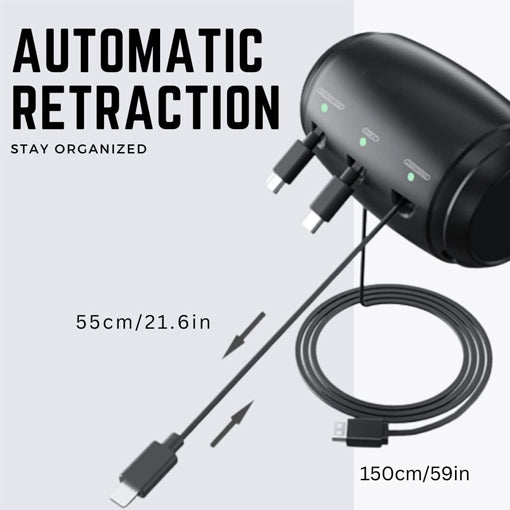 3 in 1 Retractable Phone Charger Station Box