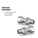 Anti-Twist 3/8” NPT Pressure Washer Swivel Fitting