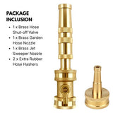 Heavy-Duty Brass Adjustable Twist Hose Nozzle with Valve