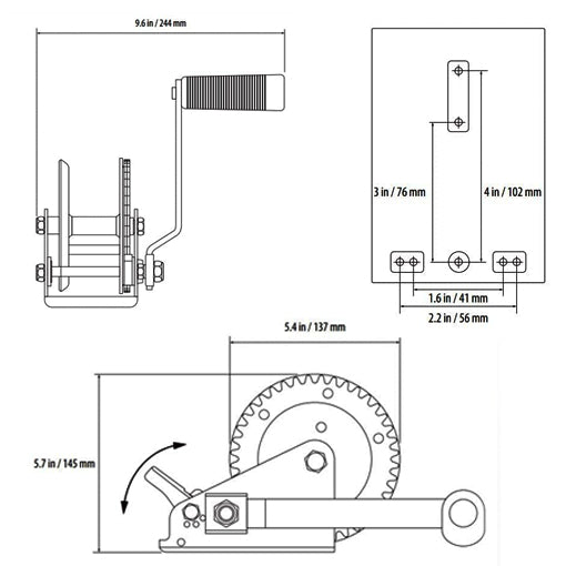 Heavy Duty Trailer Boat Winch