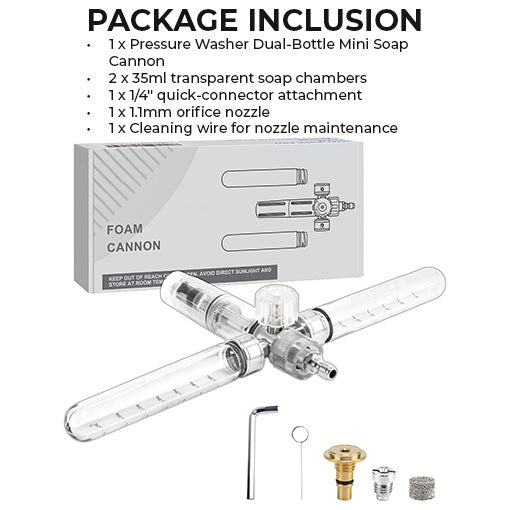 Pressure Washer Dual-Bottle Mini Soap Cannon