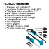 6-in-1 Pole Saw & Cordless Hedge Trimmer Combo Kit