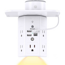 9-Plug Wall Outlet Extender With Night Light & Shelf-1
