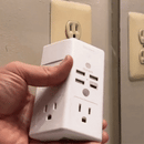9-Plug Wall Outlet Extender With Night Light & Shelf-2