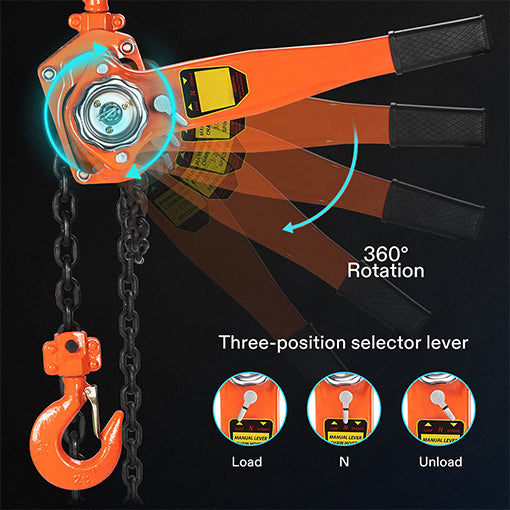 1-1/2 Ton Steel Lever Chain Hoist