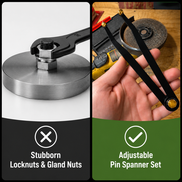 Universal 25-Piece Adjustable Pin Spanner Wrench Set