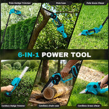 6-in-1 Pole Saw & Cordless Hedge Trimmer Combo Kit
