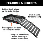 Aluminum Hitch Cargo Carrier with Ramp