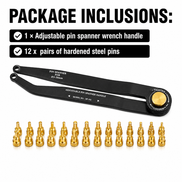 Universal 25-Piece Adjustable Pin Spanner Wrench Set