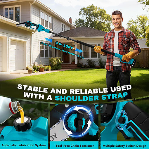 6-in-1 Pole Saw & Cordless Hedge Trimmer Combo Kit