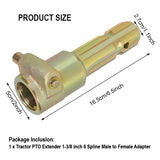 Tractor PTO Extender 1-3/8 inch 6 Spline Male to Female Adapter