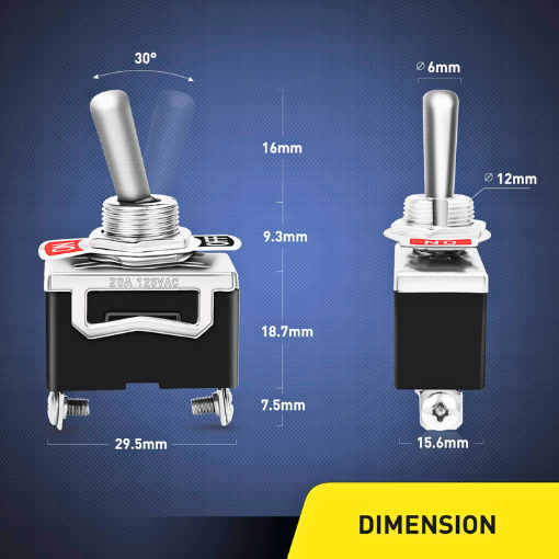2-Pin Heavy Duty Rocker Toggle Switch