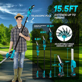6-in-1 Pole Saw & Cordless Hedge Trimmer Combo Kit