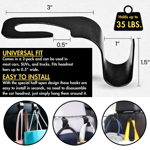 Universal Car Headrest Hooks
