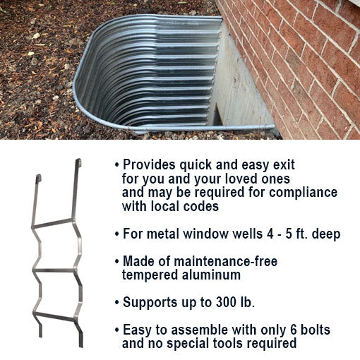 Metal Window Well Escape Ladder