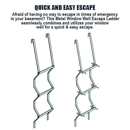 Metal Window Well Escape Ladder