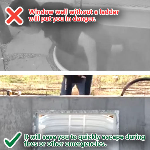 Metal Window Well Escape Ladder