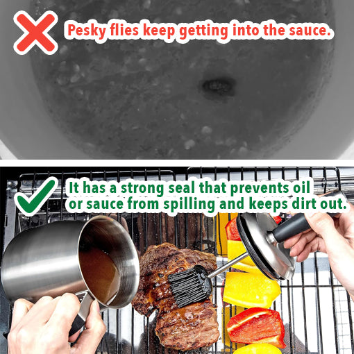 Stainless Steel Basting Pot And Brush Set