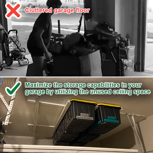 Tote Overhead Garage Storage Rack