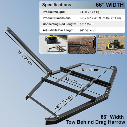 Tow Behind Drag Harrow