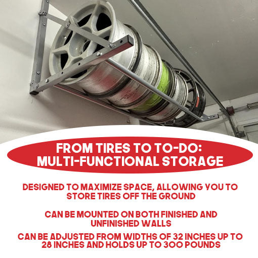 Wall-Mounted Folding Tire Storage Rack
