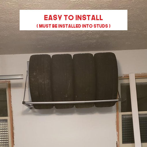 Wall-Mounted Folding Tire Storage Rack