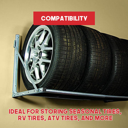 Wall-Mounted Folding Tire Storage Rack