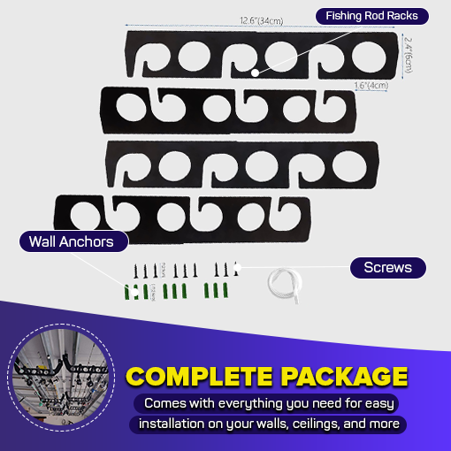 Wall & Ceiling Fishing Rod Rack
