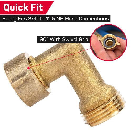 90-Degree RV Water Hose Elbow