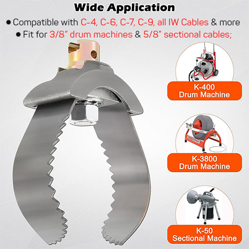 Heavy Duty C-Cutter Drain Cleaning Tool