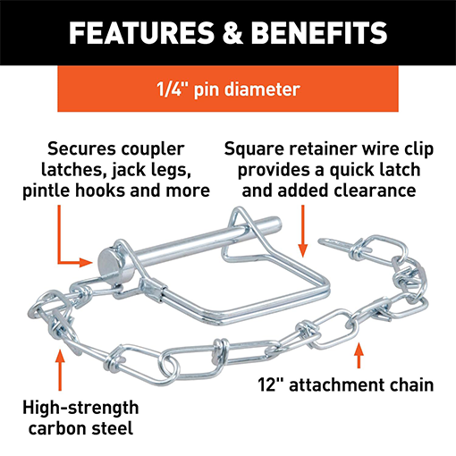 Trailer Coupler Pin & Chain
