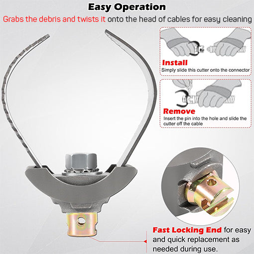 Heavy Duty C-Cutter Drain Cleaning Tool