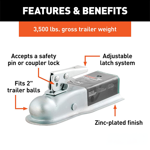 Straight Tongue Trailer Coupler