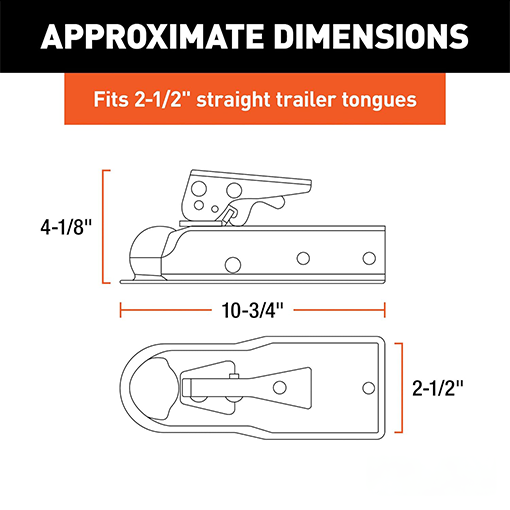Straight Tongue Trailer Coupler