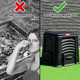 Smelly open compost Vs. Secure composting