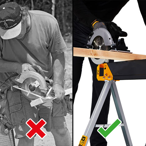 Using Heavy Duty Sawhorse