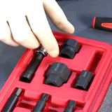 18-Piece Alternator Pulley Decoupler Tool Kit being used