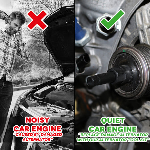 18-Piece Alternator Pulley Decoupler Tool Kit before and after