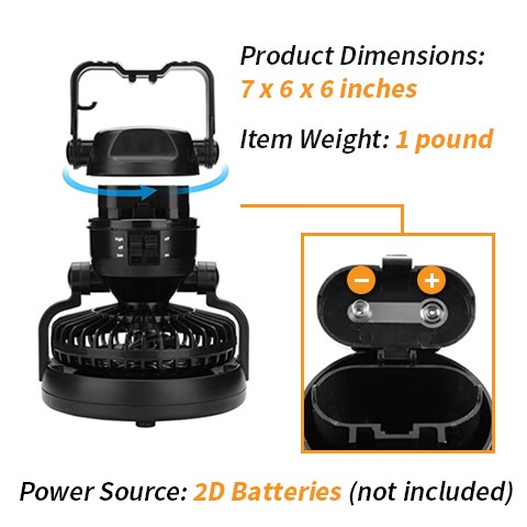 2-in-1 Camping Lantern w/ Fan