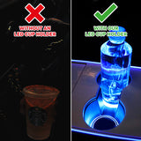 Using a 2 Pcs LED Car Cup Holder vs without it